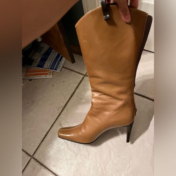 Ginza kanematsu Tokyo Elegant Tan Leather Women's Boots - Picture 6 of 7